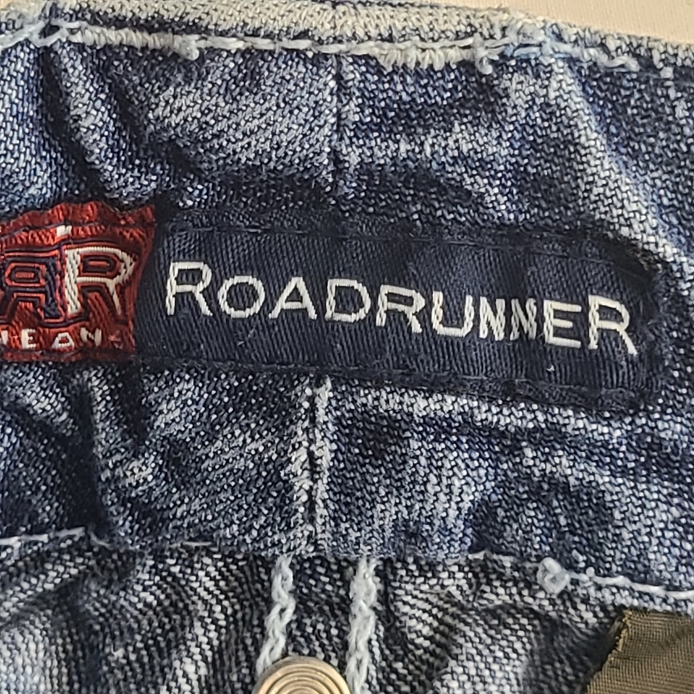 Roadrunner vintage high Waist blue y2k denim shorts classic Casual Preppy Sz 12 - Picture 8 of 8